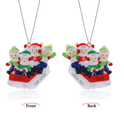 4 Names-Personalized Family Acrylic Christmas Xmas Tree Decoration Ornament-Custom 4 Names And Text Hanging Ornament Gifts For Family