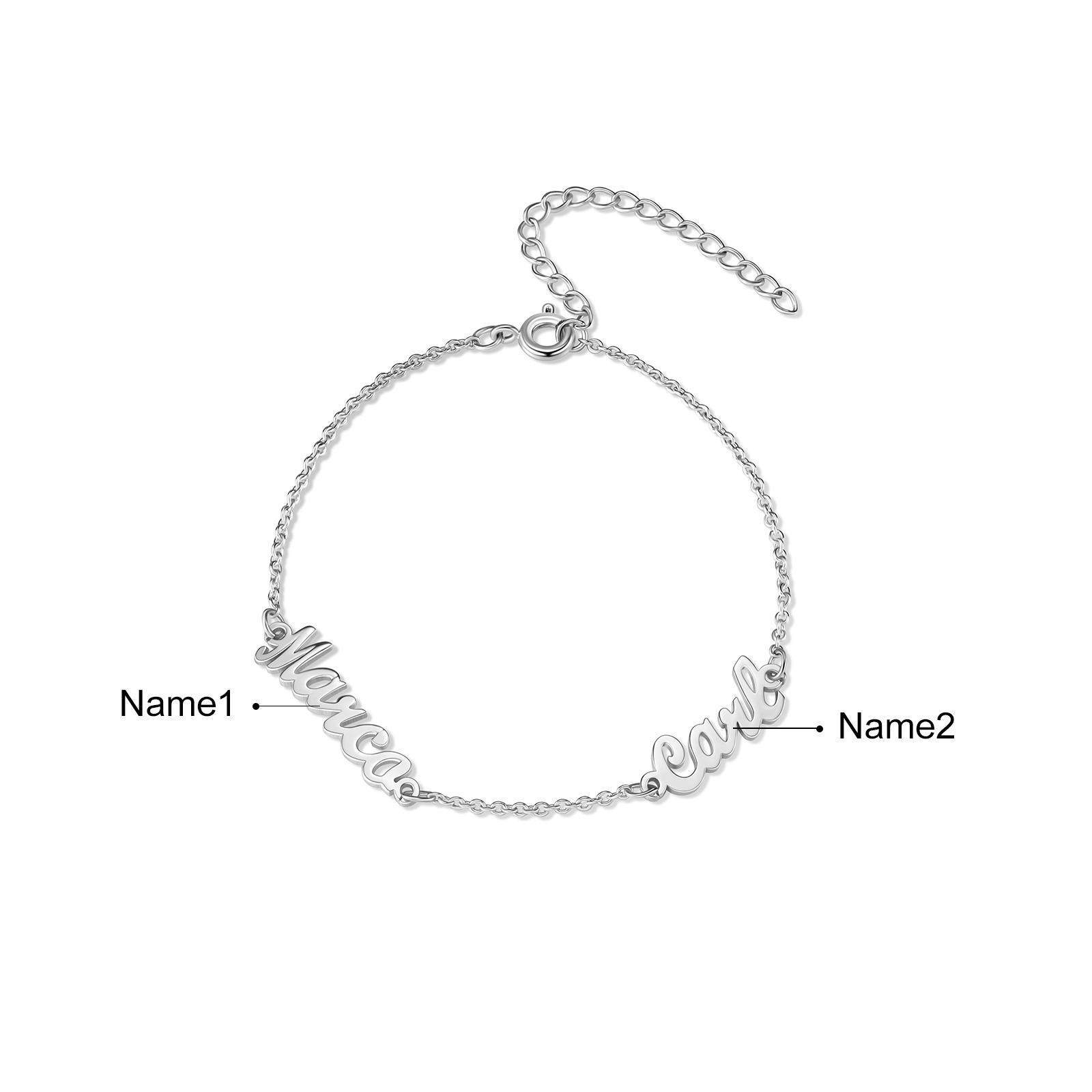 Personalized Family Name Bracelet Custom 2 Names Bracelet  Best Gift For Her