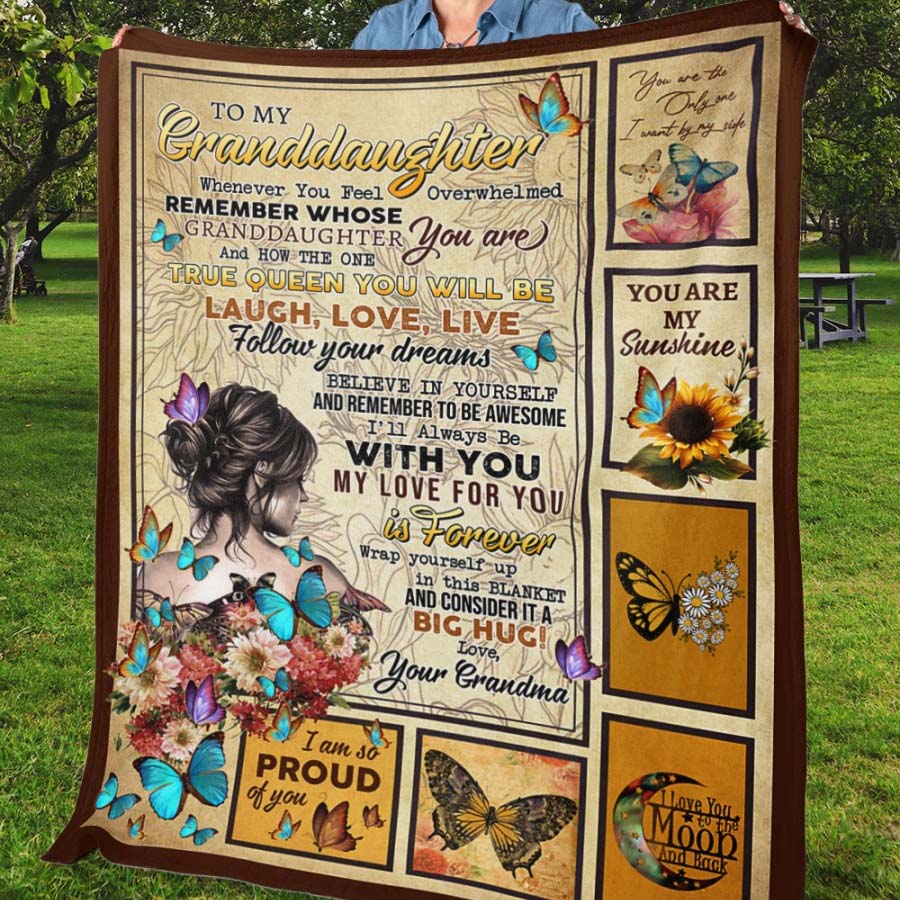 Grandma To Granddaughter, When Ever You Feel Overwhelmed, Fleece Blanket