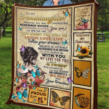 Grandma To Granddaughter, When Ever You Feel Overwhelmed, Fleece Blanket