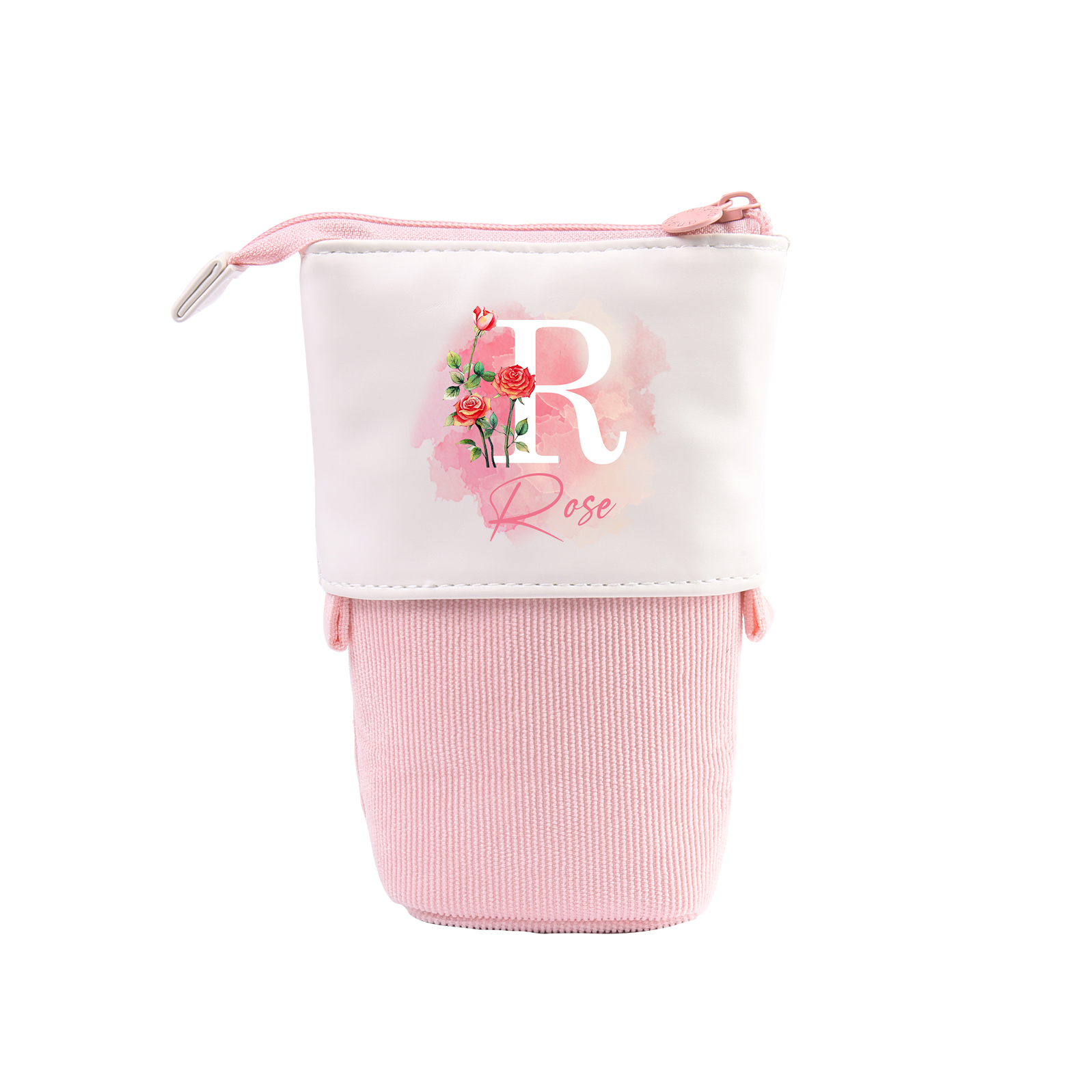 Personalized Pencil Case Custom Name & Letter & Birthday Flower Pen Pouch Back To School Gift for Kids