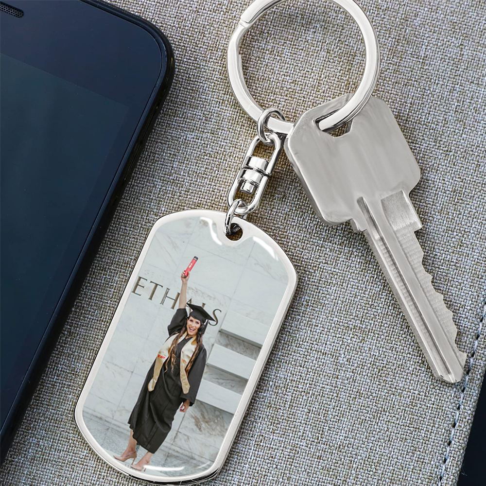 2022 Graduation Gifts Personalized Photo Keychain, "Success is the ability to go from one failure"