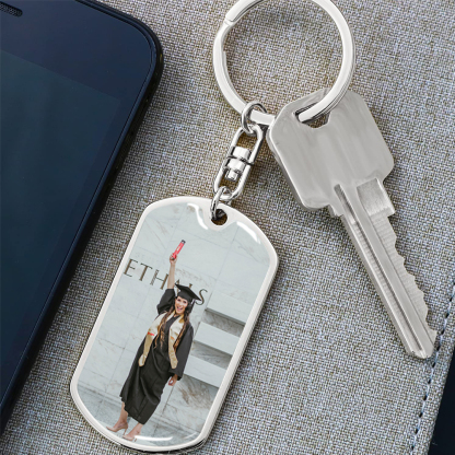 2022 Graduation Gifts Personalized Photo Keychain, "Success is the ability to go from one failure"