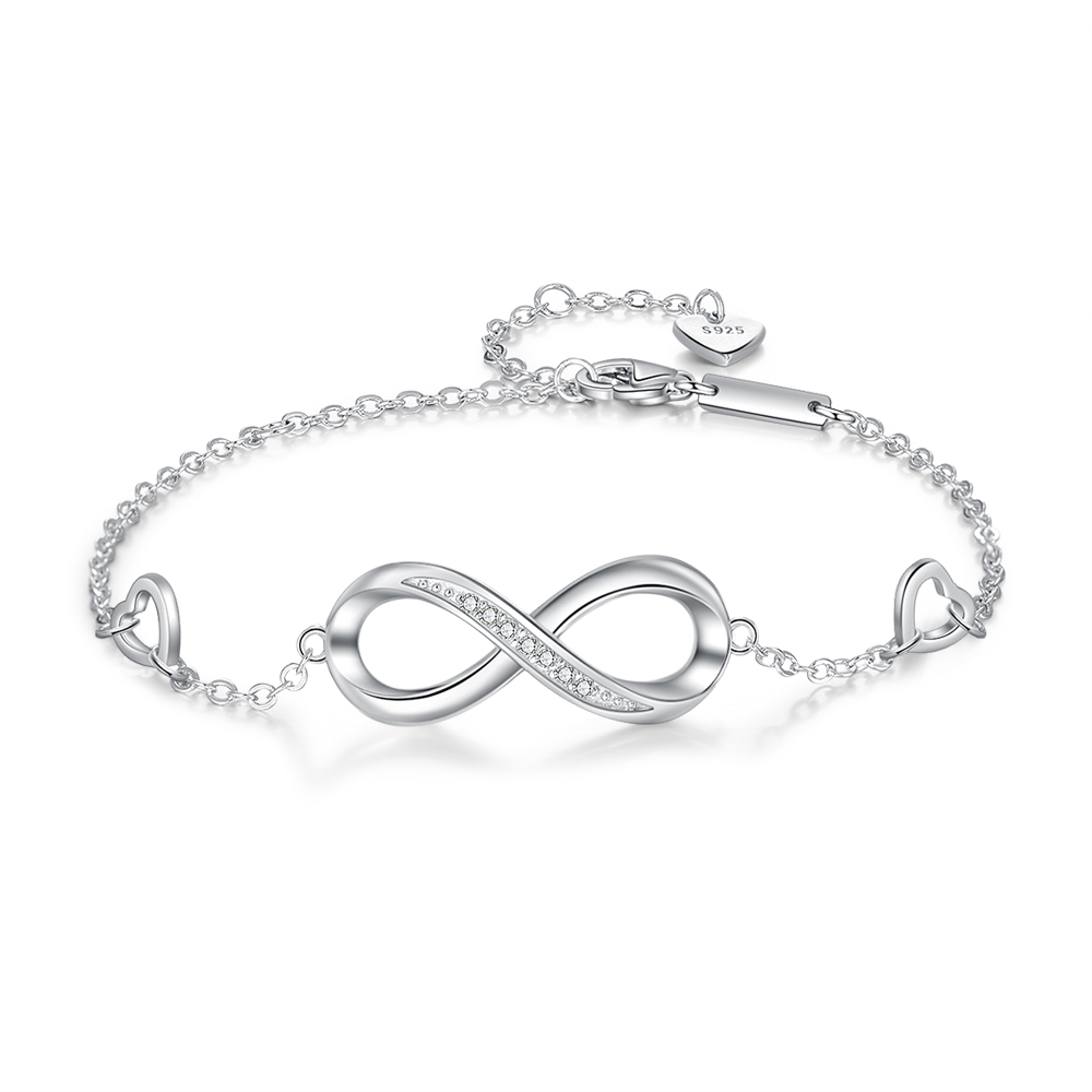 Personalized Engraving 2 Names Infinity Adjustable Bracelets For Women