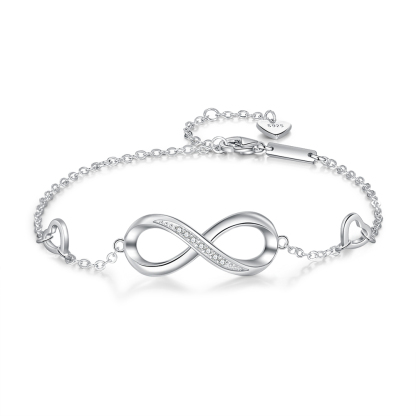 Personalized Engraving 2 Names Infinity Adjustable Bracelets For Women