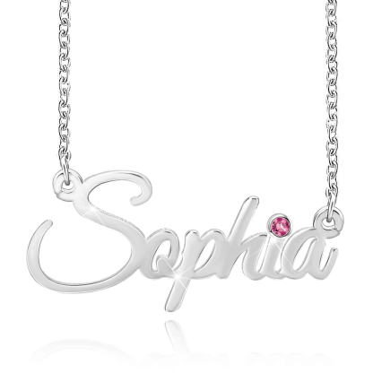 Personalized Necklace With Birthstone Custom 1 Name Necklace Gift For Women