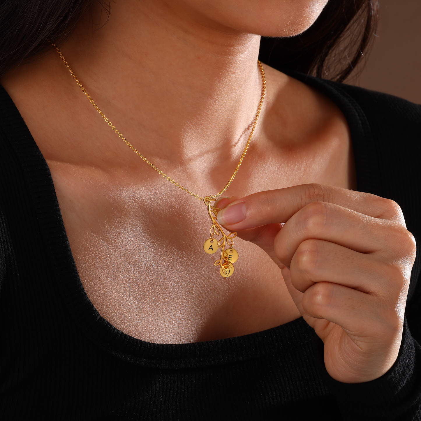 3 Letters - Personalized Special Leaf Pendant Necklace Beautiful Letter Necklace Gift for Her