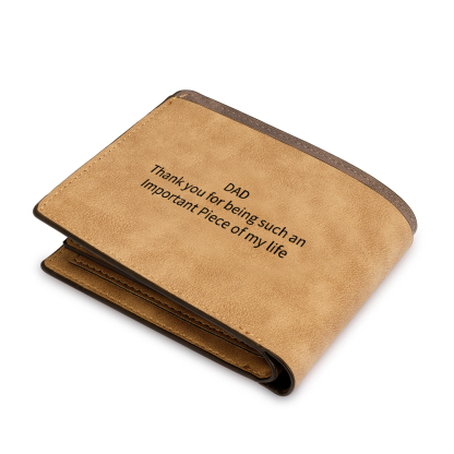 3 Names - Personalized Leather Men's Wallet Custom Photo Fist Fold Wallet for Dad