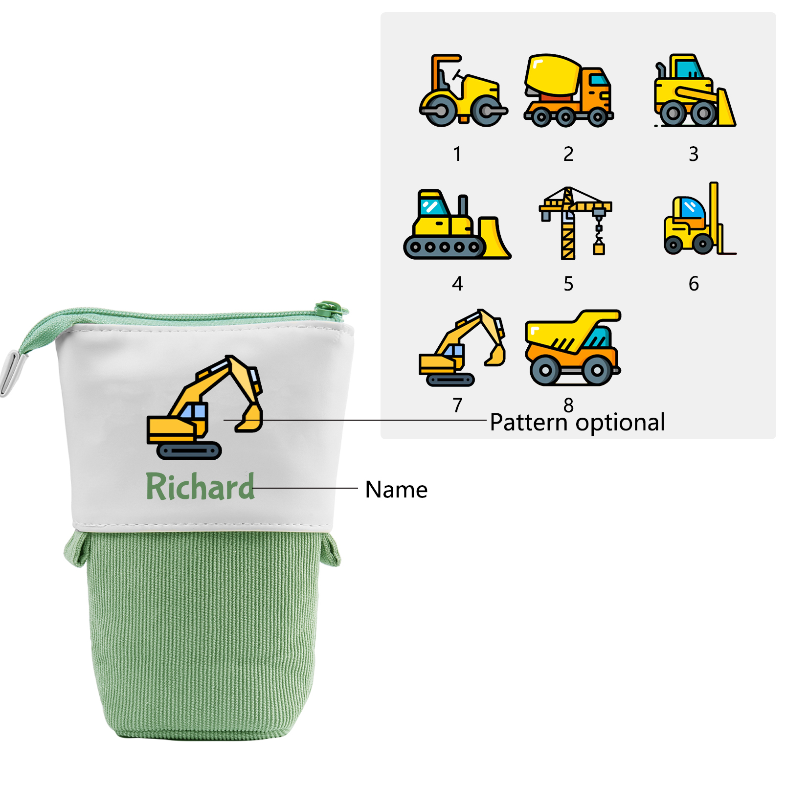 Personalized Name And Truck Pencil Case For Boys And Girls Back To School Gift