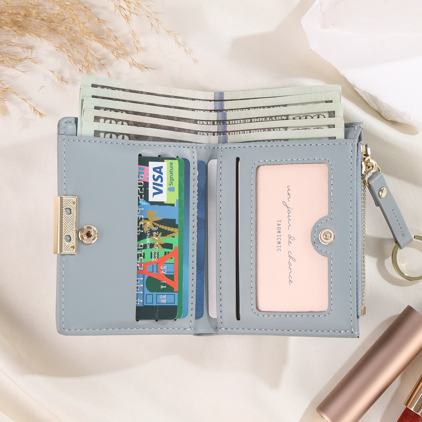 Personalized Photo And Text Pu Leather Zipper Wallet Coin Purse Three Colors Optional Gift For Women