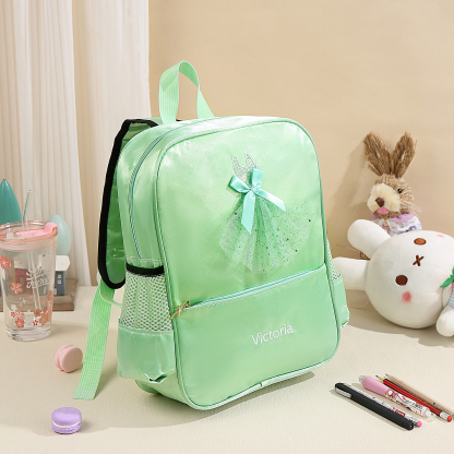 Personalized Name Band Princess Dress Accessories Satin Children Backpack Back To School Gift