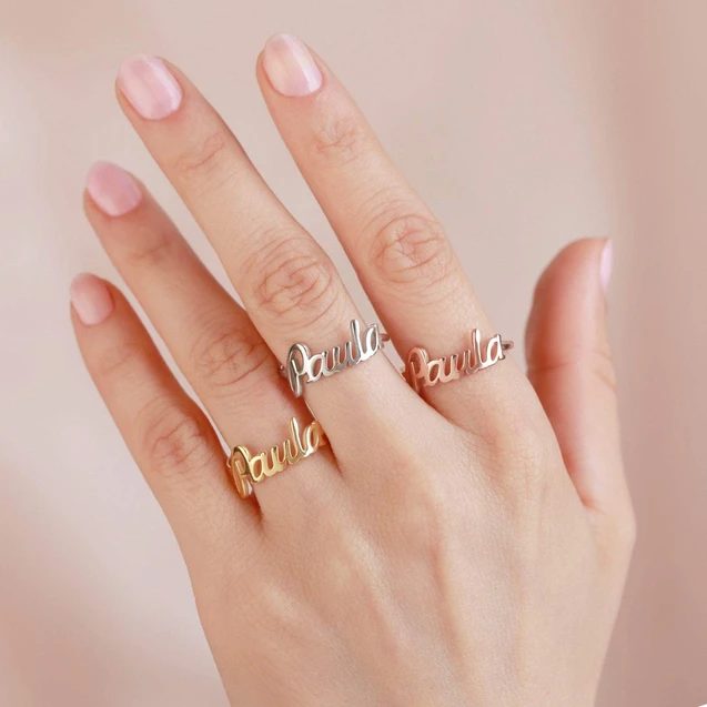 Personalized Name Ring Custom Rings with 1 Name Gifts for Mother Ring