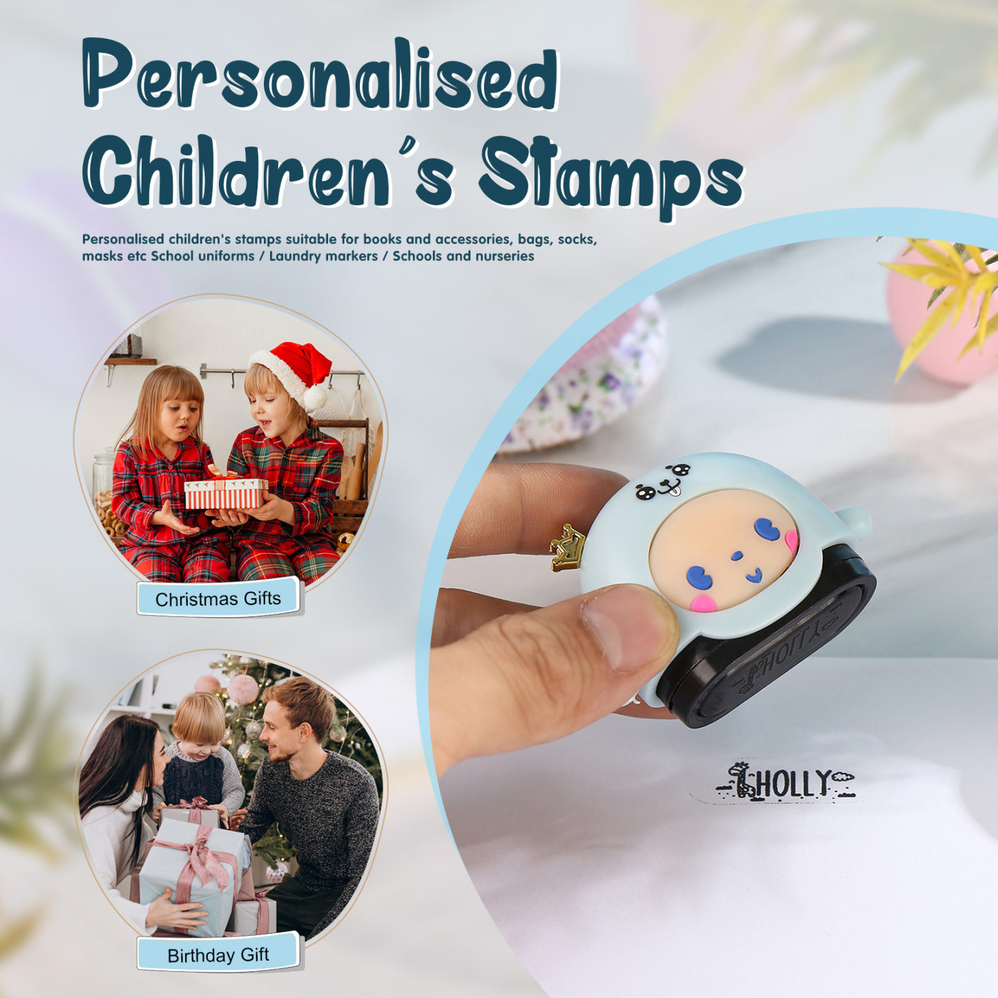 STAMP-BABY LIGHT Personalized Name Stamps Back To School Gift For Boys/Girls