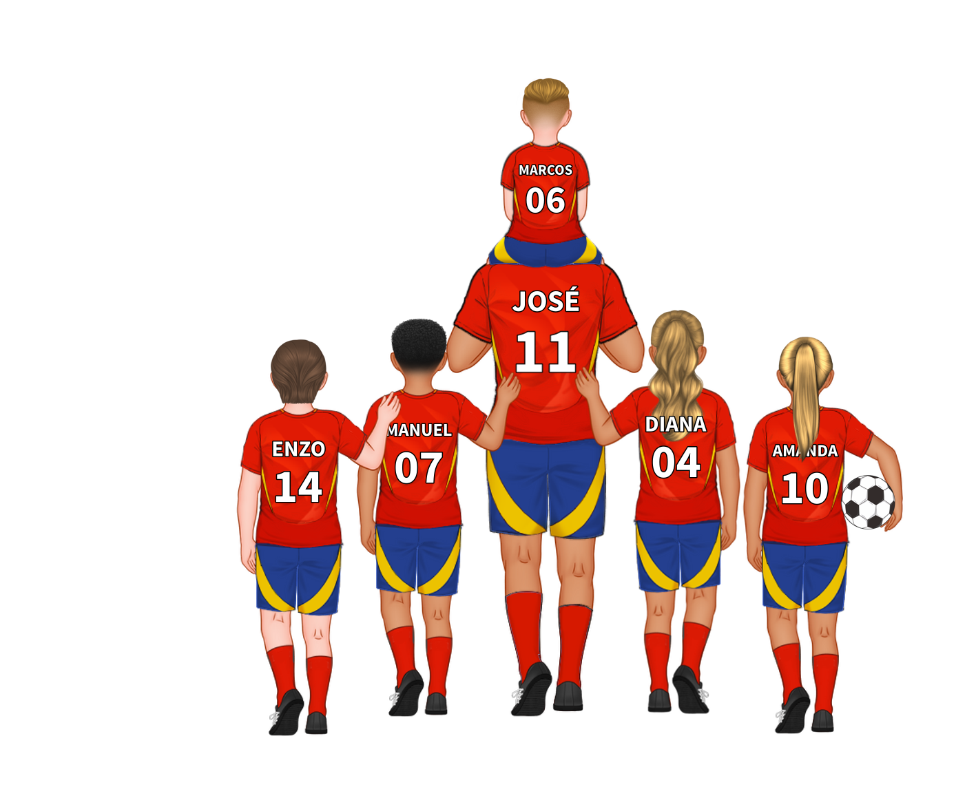 Personalised Men's Wallet - Customised with 2–9 Figures, Names and Outfit Numbers, Father and Child Design, Valentine’s Day Gift for Him | Jessemade