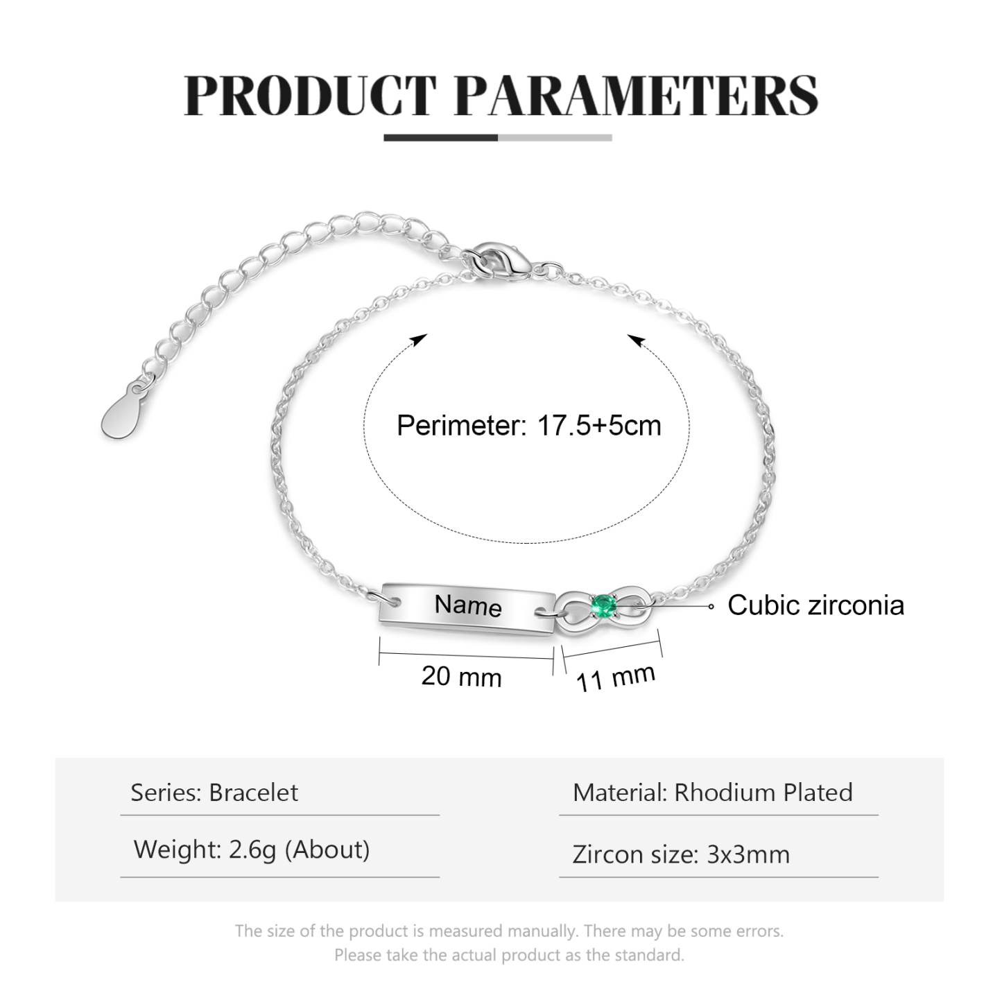 1 Name-Personalized Infinity Bracelet With Rose Gifft Box, Custom Bracelet With 1 Birthstone Engraved Names Bracelet Gift For Women