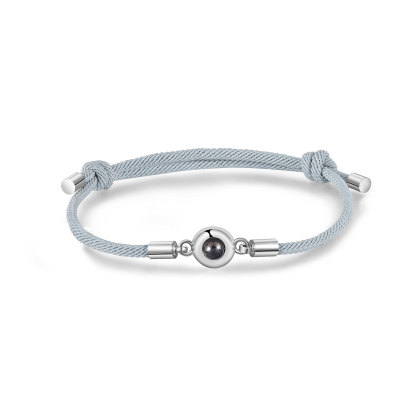 2 PCS Personalized Projection Bracelet Customized Photo Bracelet Set Adjustable Bracelet Personalized Gift