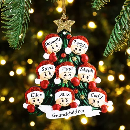 Family Christmas Ornament Custom 8 Names Hanging Ornament Gifts For Family