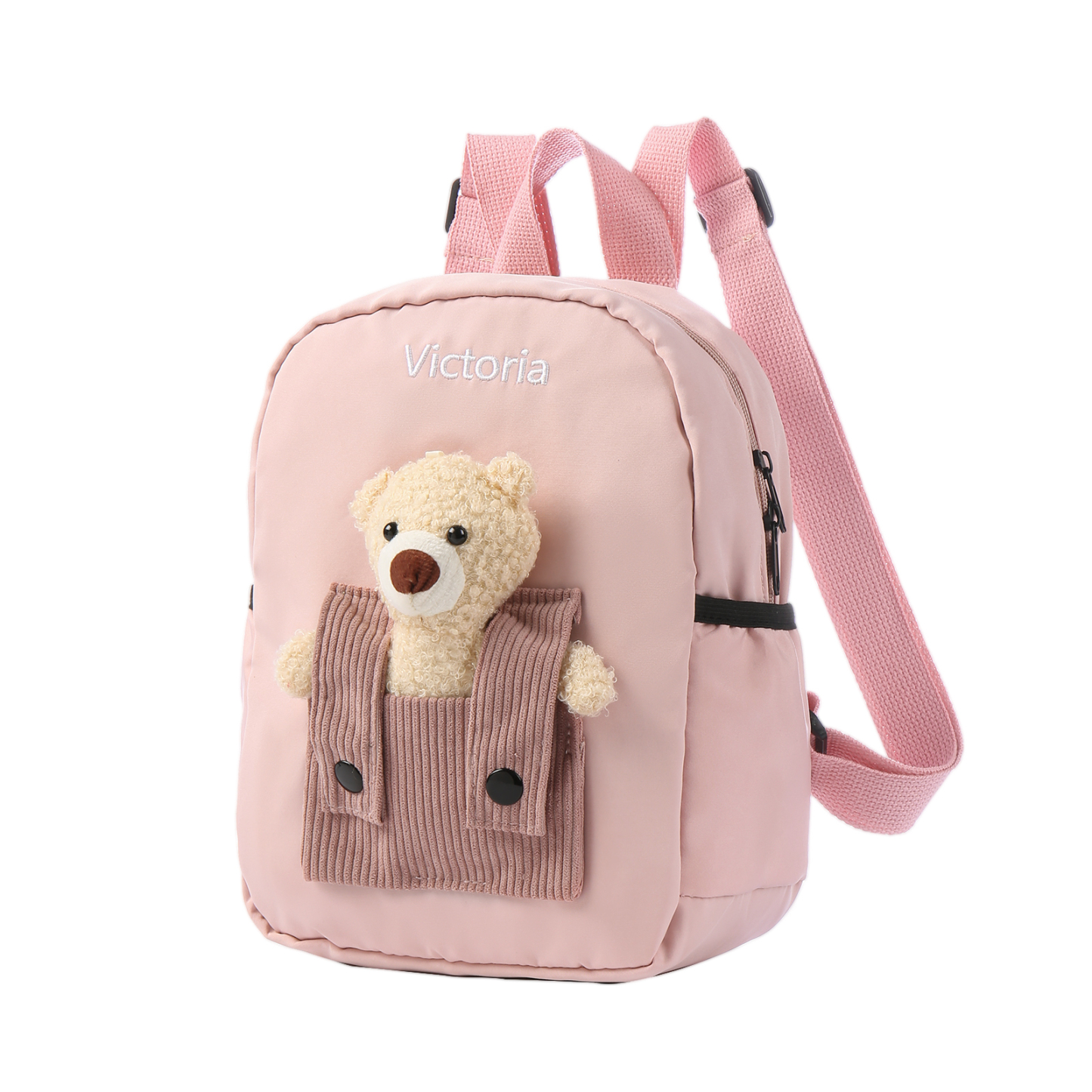 Personalized Bear Style School Bag Customized Name Canvas Kids Backpack Back to School Gift