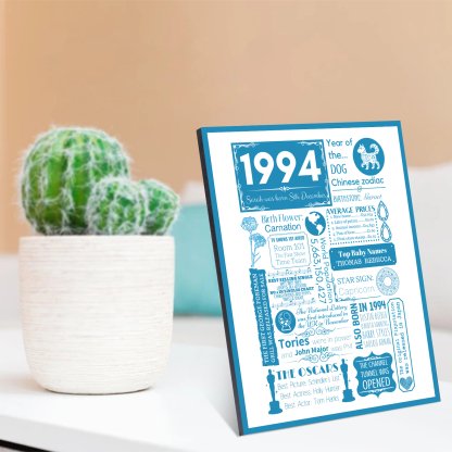 30th Birthday Personalized Wood Panel Painting Customized Birthday Flowers Wooden Decorations Home Decoration Gifts For Her/Him