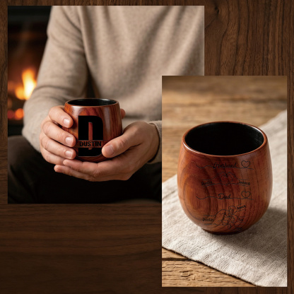 Personalized Wooden Whisky Tumbler for Husband or Dad