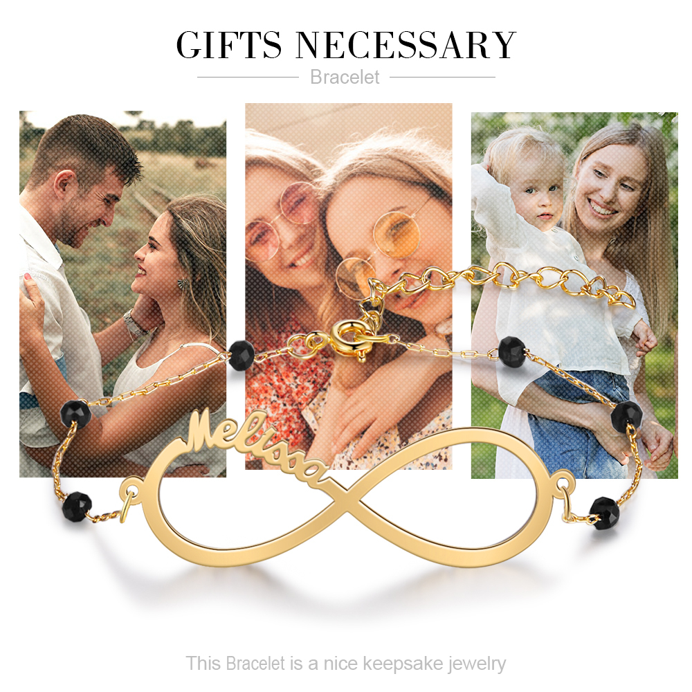 Personalized Infinity Bracelet Custom 1 Name Bracelet Gift For Women | Jessemade