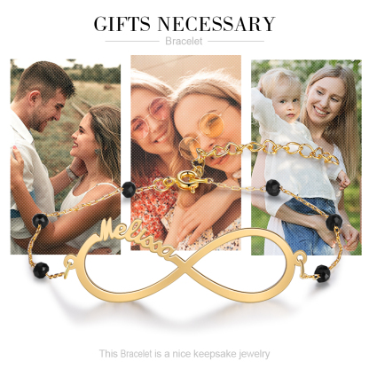 Personalized Infinity Bracelet Custom 1 Name Bracelet Gift For Women | Jessemade
