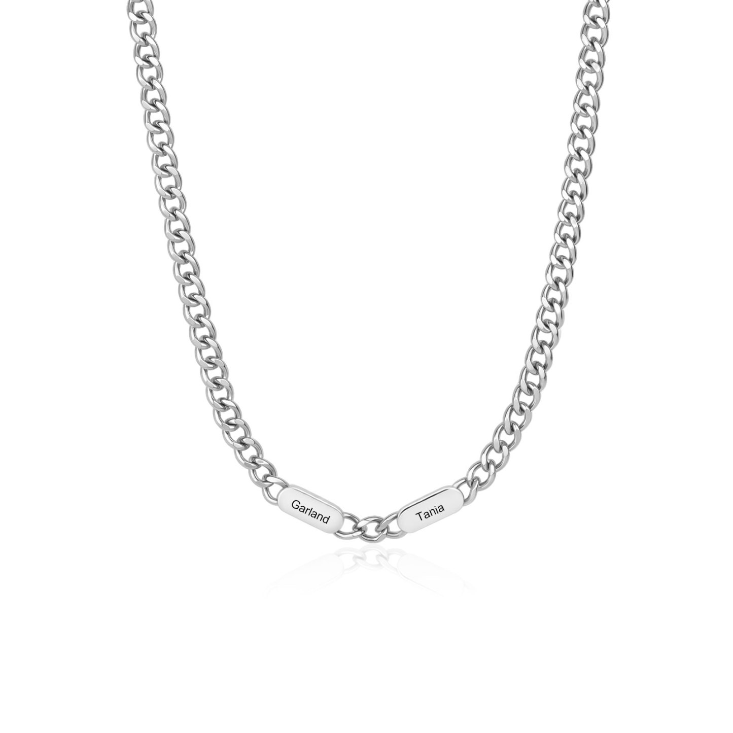 Personalized Men’s Stainless Steel Necklace Custom With 1-6 Engraved Names Gift For Dad Husband