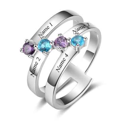 925 Sterling Silver Birthstone Ring