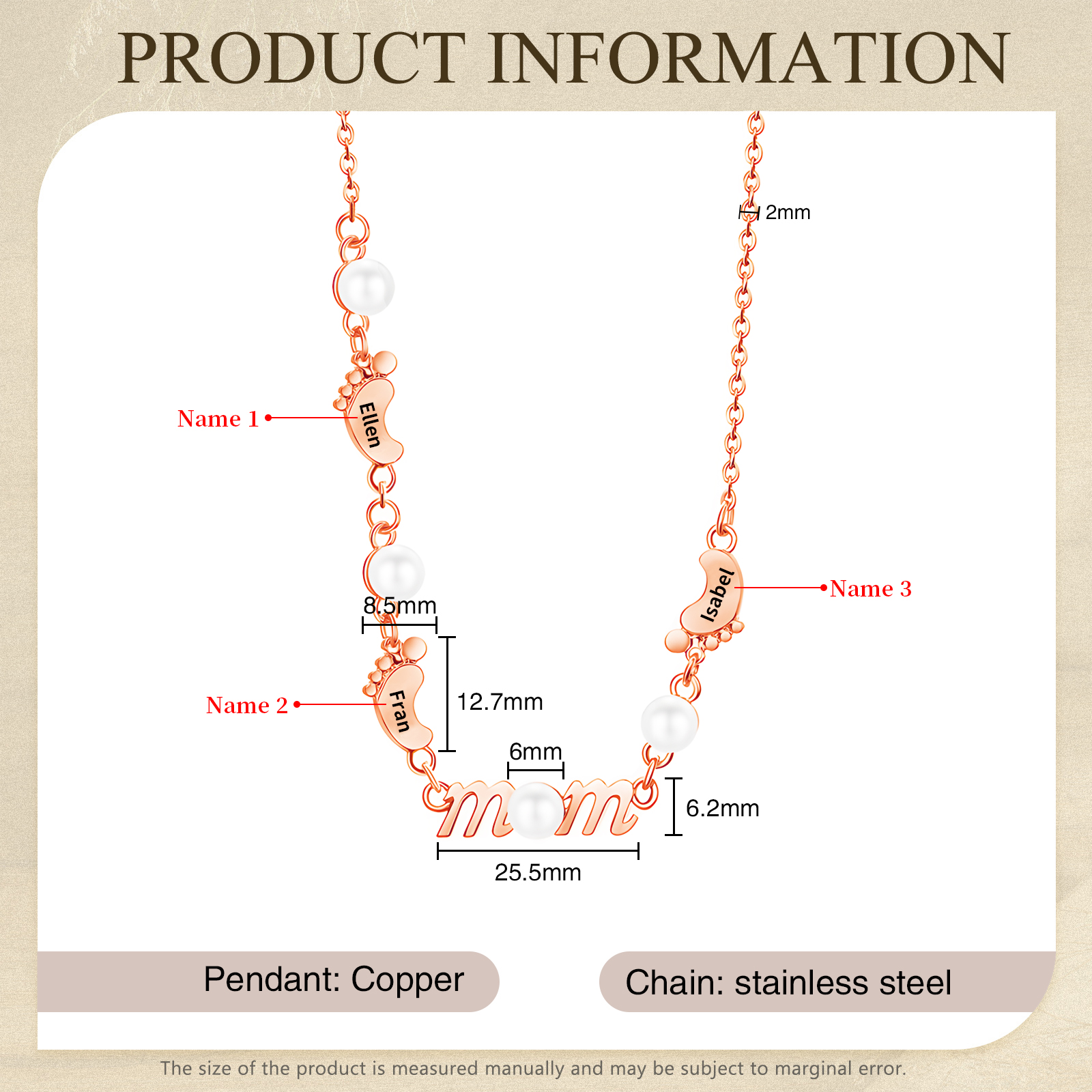 3 Names - Personalized Exquisite Pearl Necklace Supports Customized Name Necklace Gifts for Mom