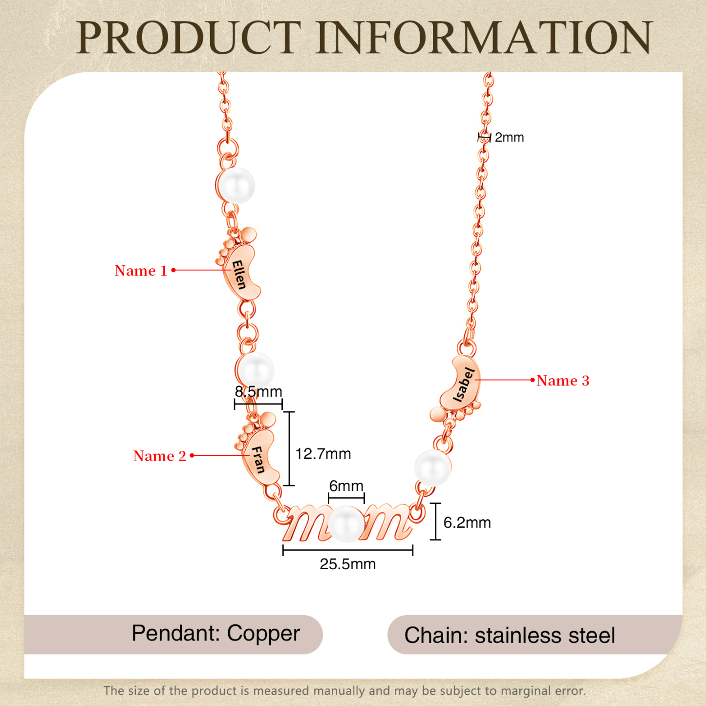 3 Names - Personalized Exquisite Pearl Necklace Supports Customized Name Necklace Gifts for Mom