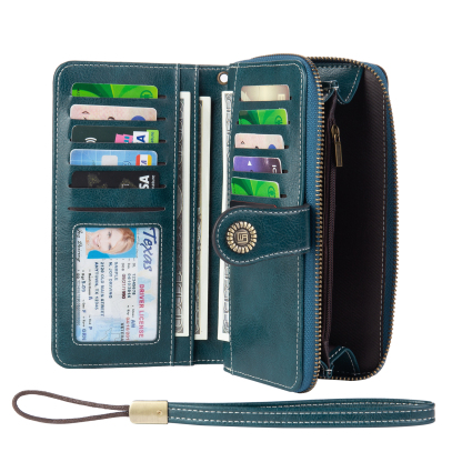 4 Colors Unisex Purse Personalized Leather Wallet Engraving Names Zip Wallet Gifts for Men Women