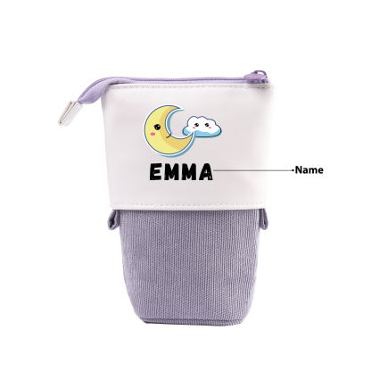 Personalized Moon Pencil Case Custom Name Pencil Case Back to School Gift for Boys/Girls