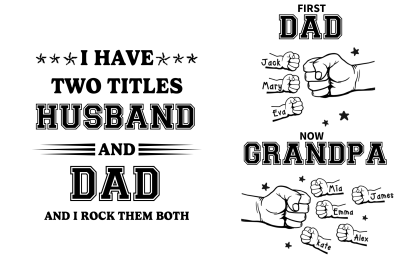 Gift for Grandpa – Personalized Name Wallet with Fist Element, Custom Engraving