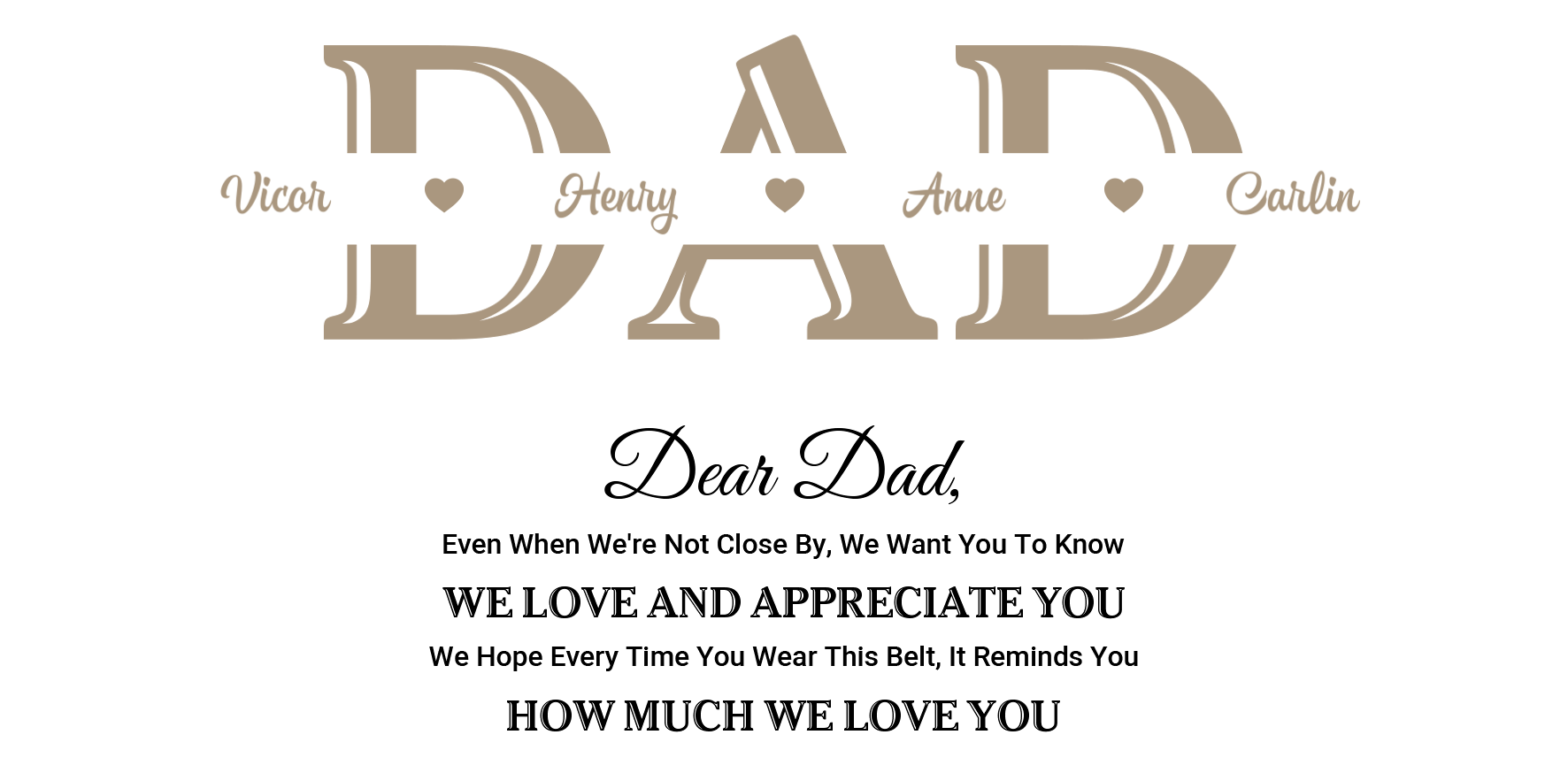 Engraved Belt for Dad - Father’s Day Personalized Leather Belt