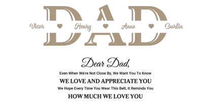 Engraved Belt for Dad - Father’s Day Personalized Leather Belt