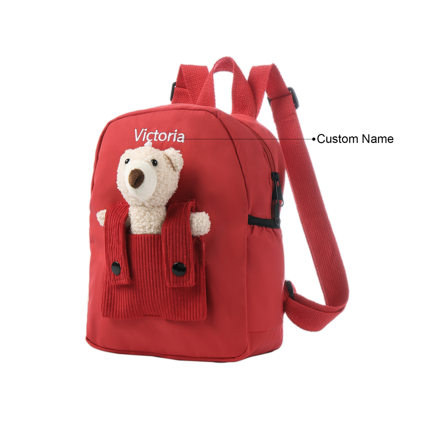 Personalized Bear Style School Bag Customized Name Canvas Kids Backpack Back to School Gift