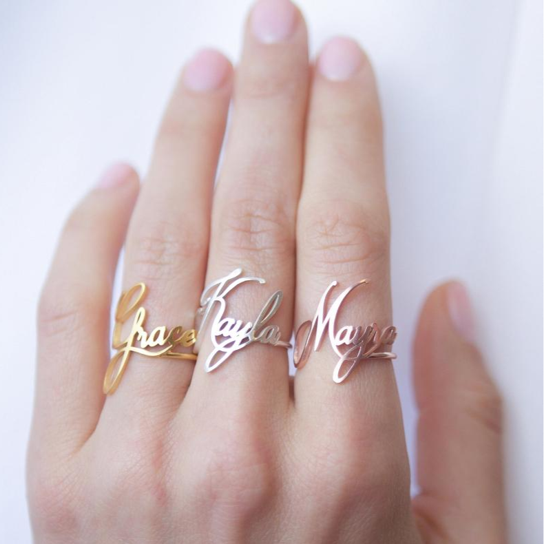 Personalized Mothers Ring Custom 1 Name Ring Gifts For Her
