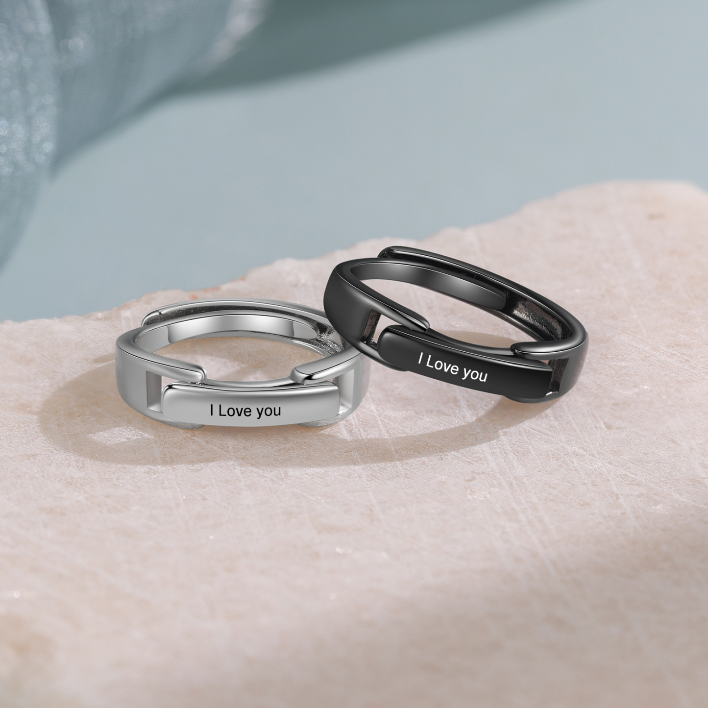 Couple Ring Personalized Matching Rings Gift for Couple