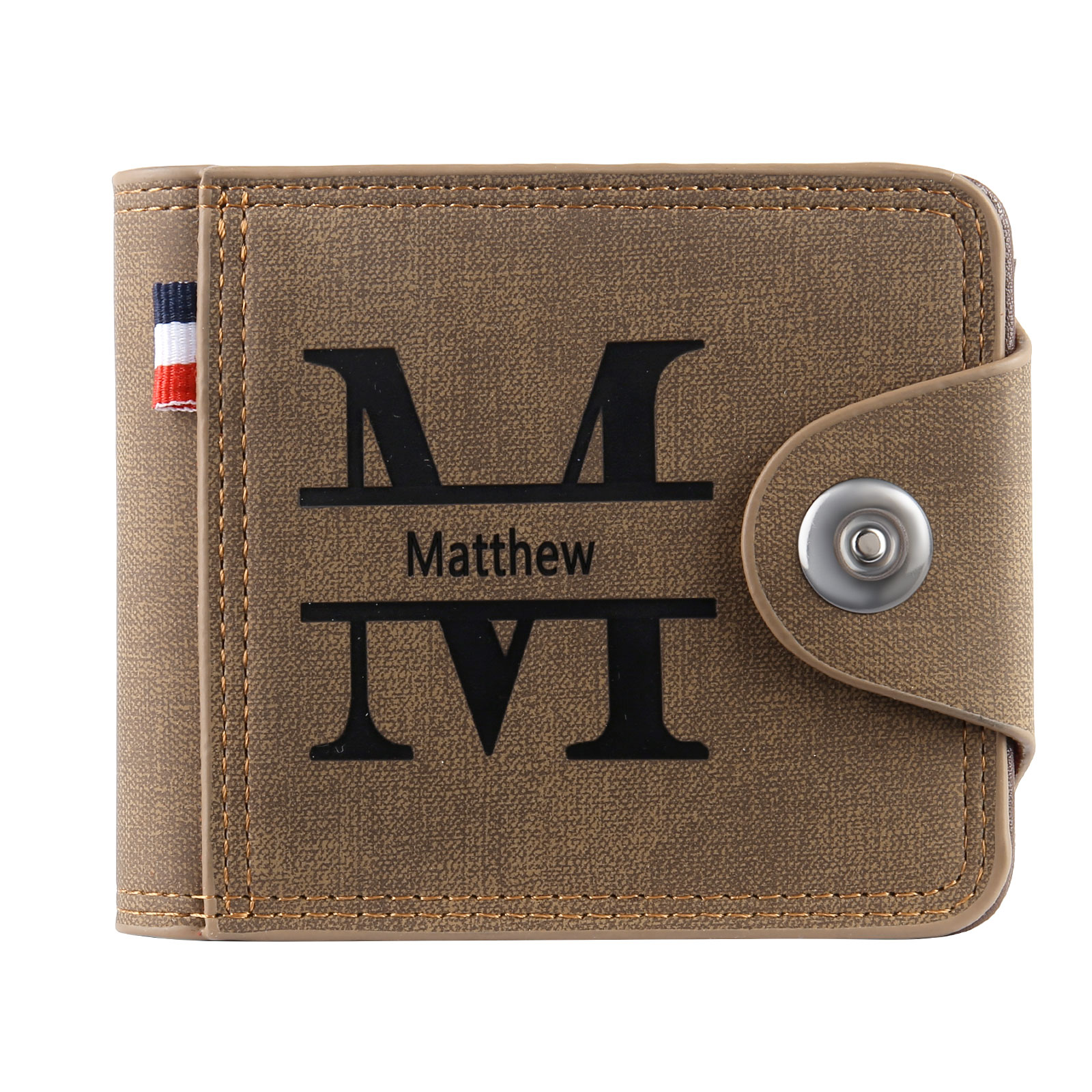 Personalized Name Leather Men's Wallet With Card Slot Engraved Letter & Photo with Gift Box Gift For Him | Jessemade