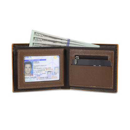5 Names - Personalized Photo Custom Leather Men's Folding Wallet as a Father's Day Gift for Dad