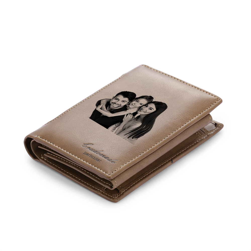Photo Engraved Wallet Card Wonderful Gift With Gift Box For Men
