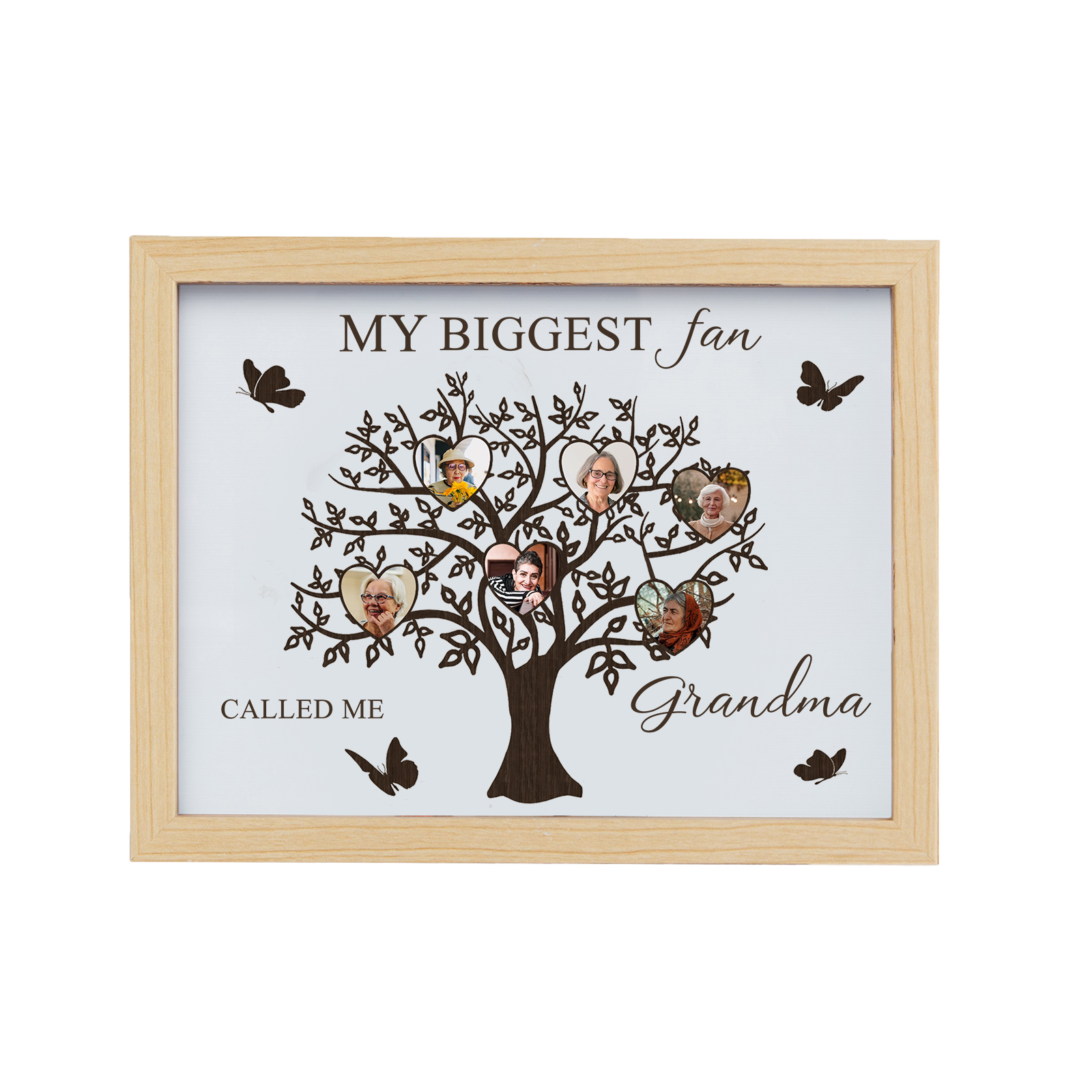 6 Photos-Personalized Family Color Or Black And White Frame Custom 6 Photos And Text LED Night Light