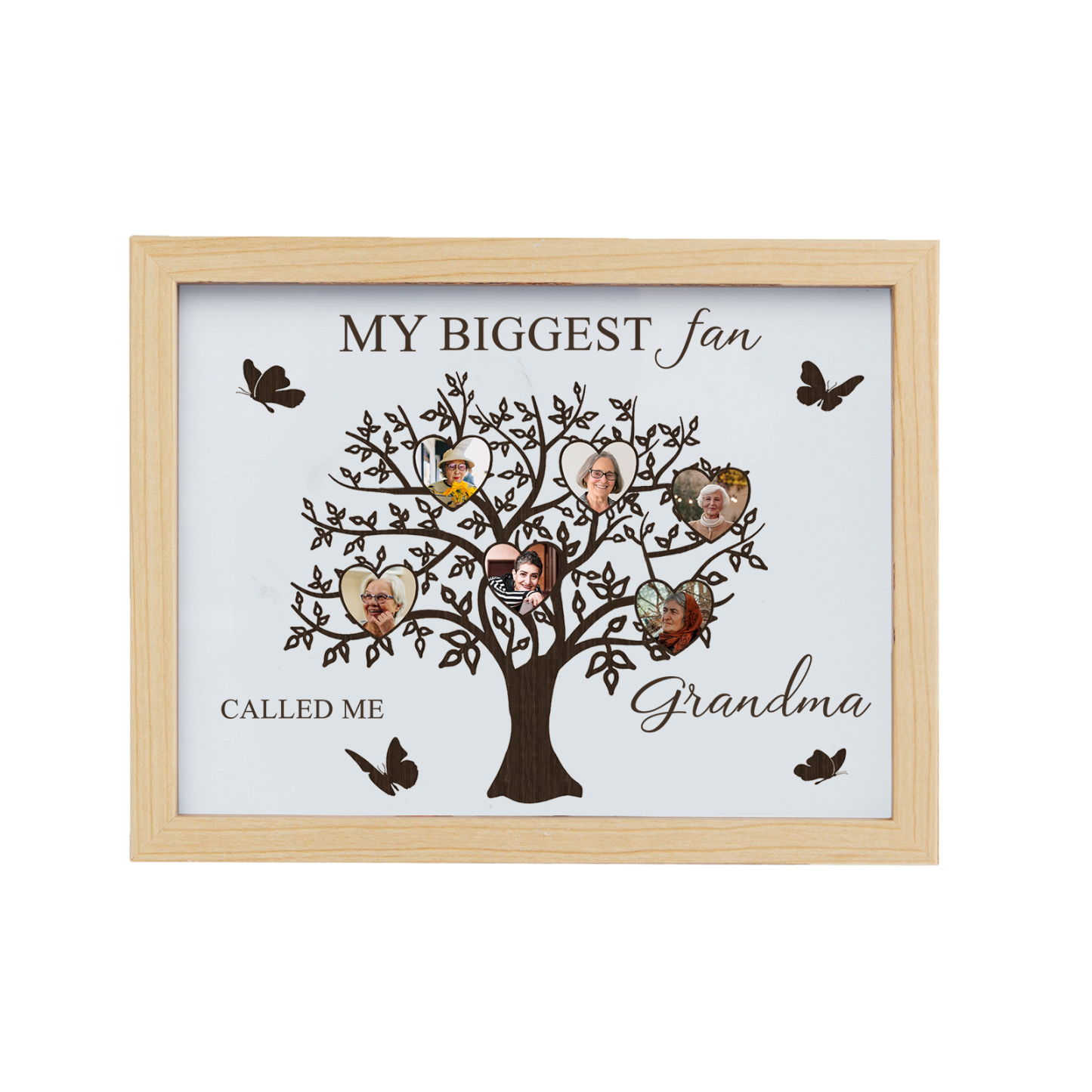 6 Photos-Personalized Family Color Or Black And White Frame Custom 6 Photos And Text LED Night Light