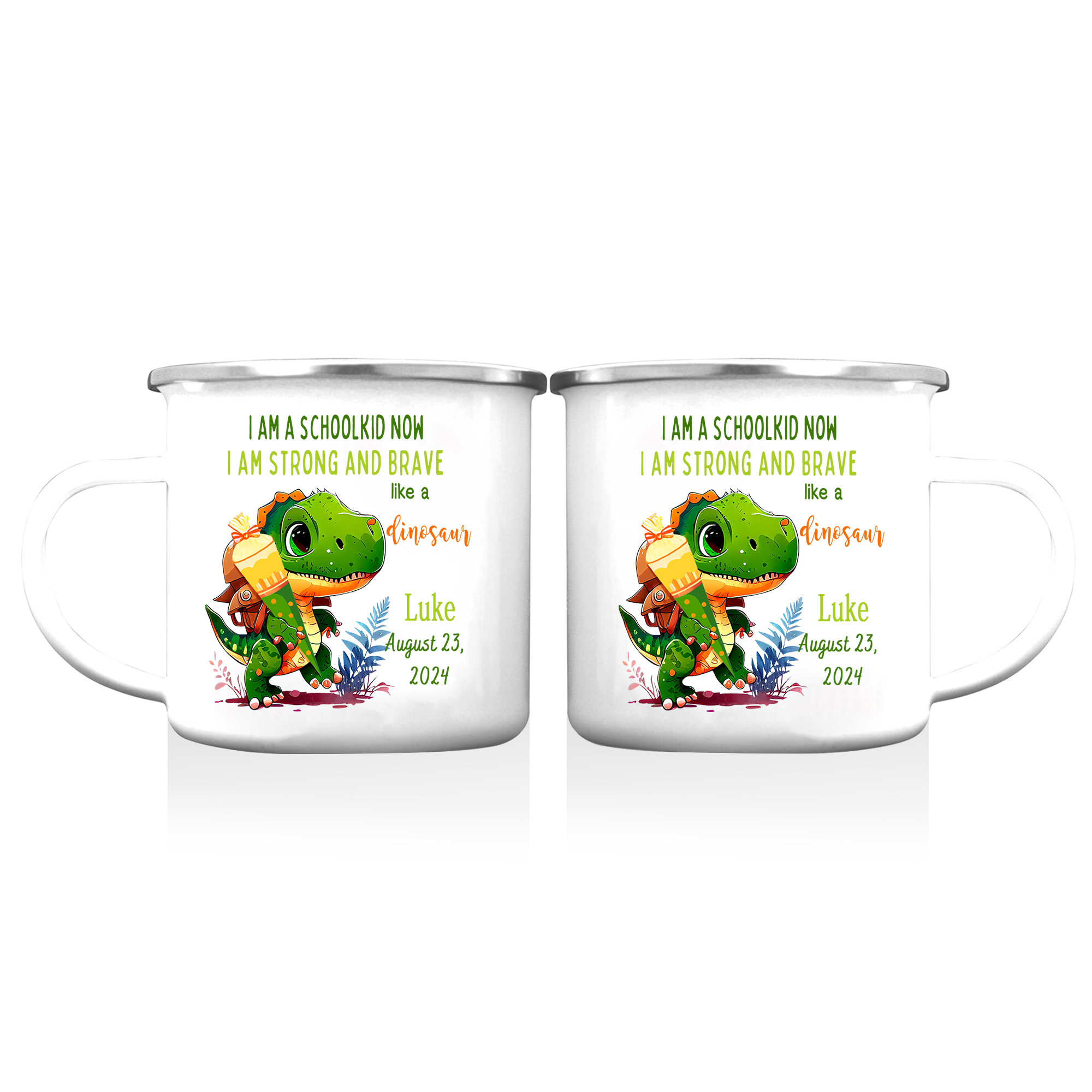 Personalized Name And Date Mug Dinosaur Mug Back To School Gift For Kids