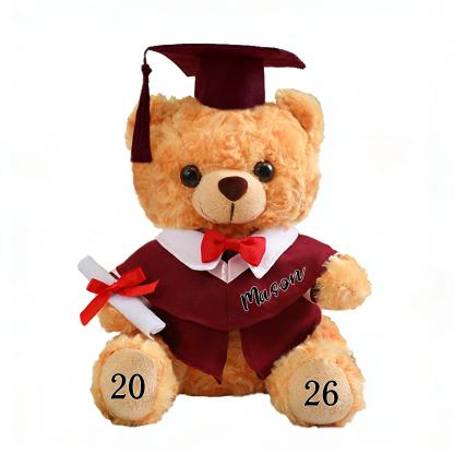 Graduation Teddy Bear Gift Style 2– Personalized Soft Plush Doll for 2026 Graduates