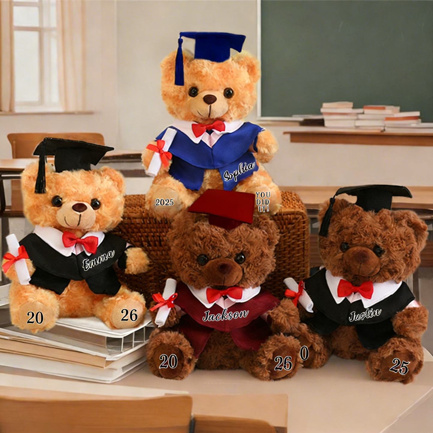 Graduation Teddy Bear Gift Style 2– Personalized Soft Plush Doll for 2026 Graduates