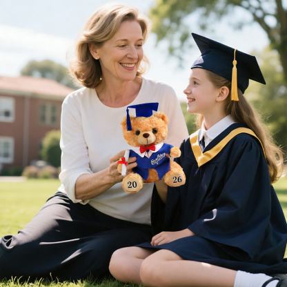 Graduation Teddy Bear Gift Style 2– Personalized Soft Plush Doll for 2026 Graduates