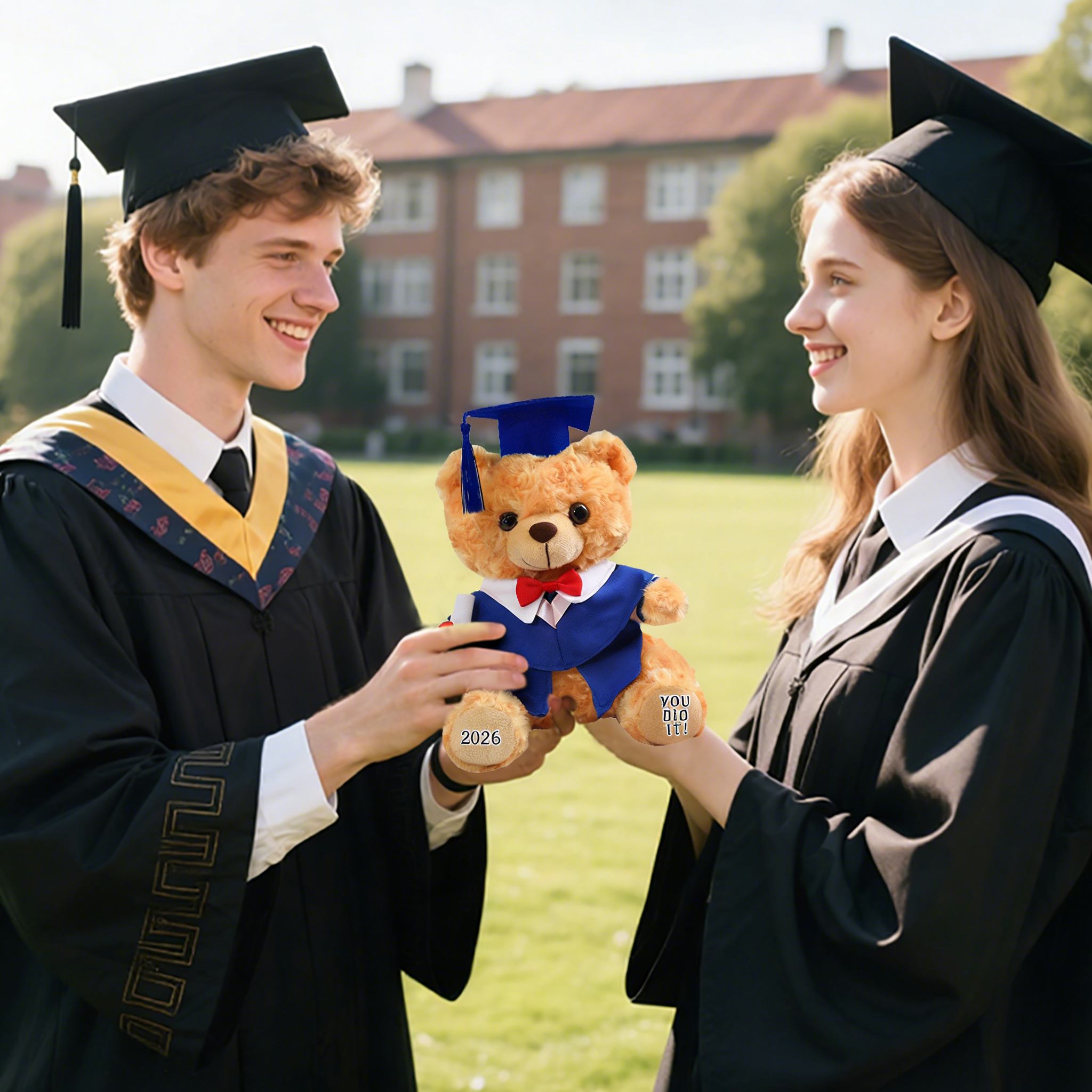 Graduation Teddy Bear Gift Style 2– Personalized Soft Plush Doll for 2026 Graduates