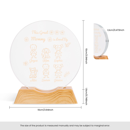 Personalized Crystal LED Night Light Customized with 1–6 Children’s Names