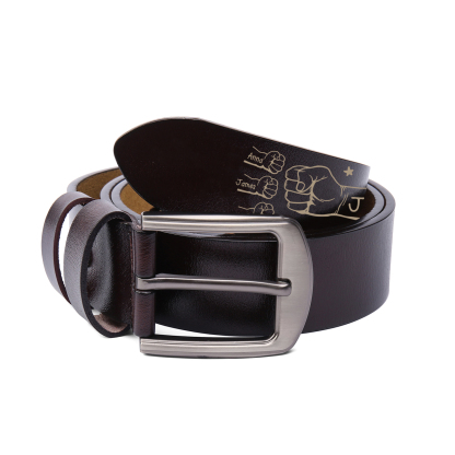 Personalized Leather Belt Custom Engraving Birthday Gift for Grandpa | Jessemade